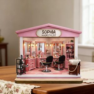 Custom Hair Salon 3D Effect Wooden Plaque, Custom Name Hairdresser, Gift for Hair Stylist, Beauty Enthusiasts Hairdresser Salon Decor